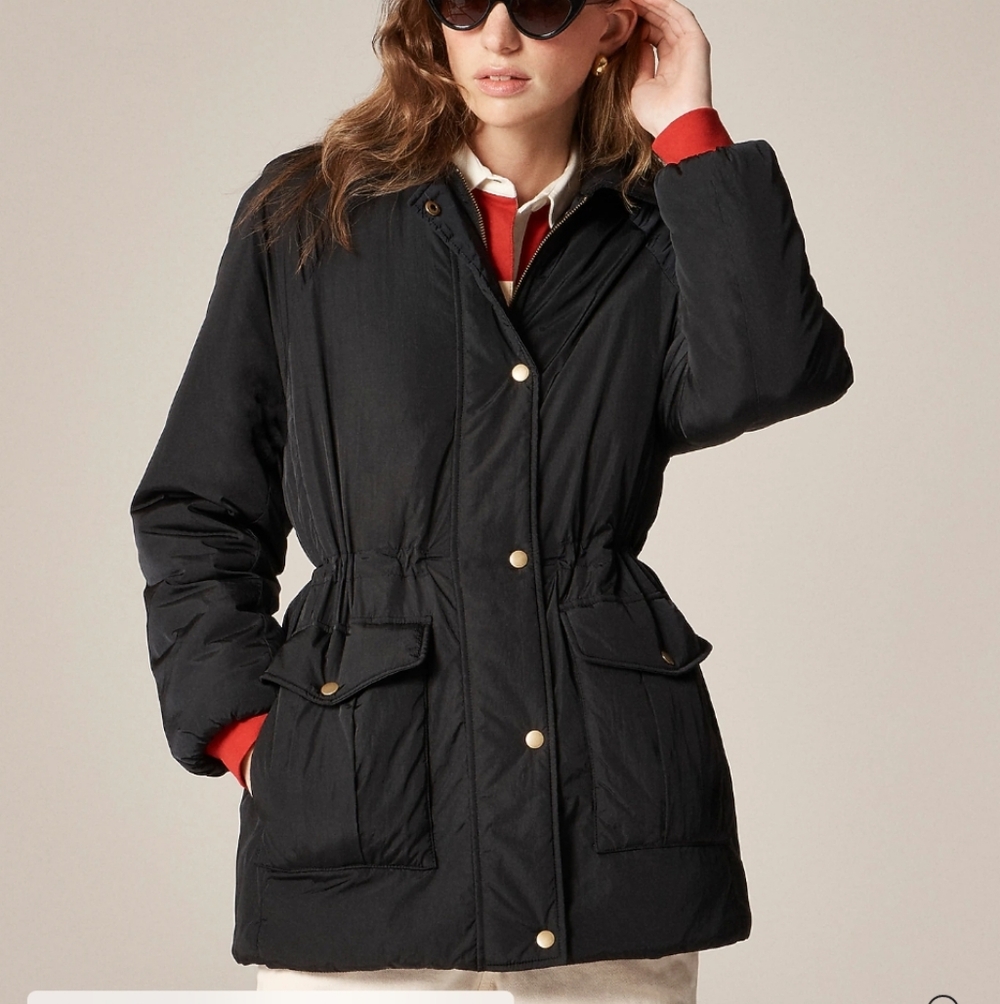 J Crew Puffer Barn Jacket™ with PrimaLoft® CP431 Size M Packable Black